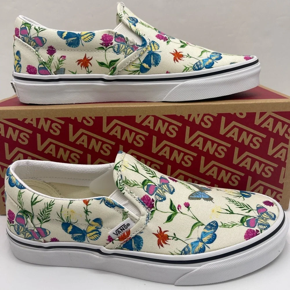 Vans Men’s Classic Slip-On
Butterfly Floral Marshmallow Sneakers 
VN0A5AO8UC0 - Picture 14 of 16
